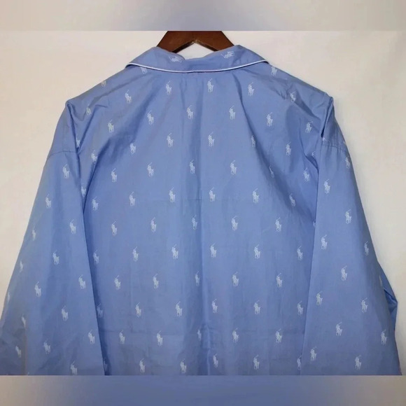 NWT Men’s Polo Ralph Lauren Woven Long Sleeve Pajama Top All Over Graphic 1XT - Picture 9 of 11
